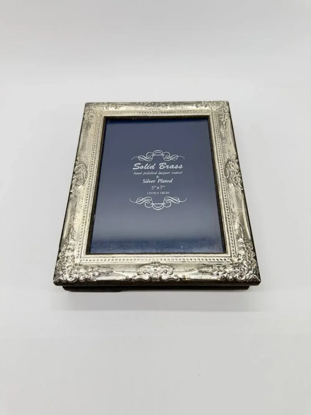 Solid Brass Silver Plated Hinged Double Picture Frame 5x7 Indonesia 1.3 lb